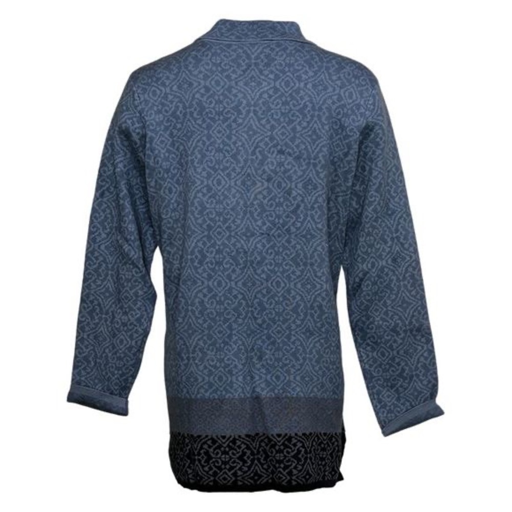 Isaac Mizrahi Live! Women's Top Sz 2X Jacquard Sweater Coatigan Blue. NWOT - Picture 3 of 5